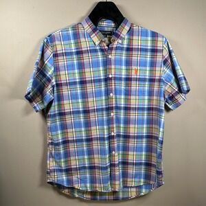 U.S. Polo Assn. XXL Plaid Short Sleeve Button‎ Down Shirt Mens